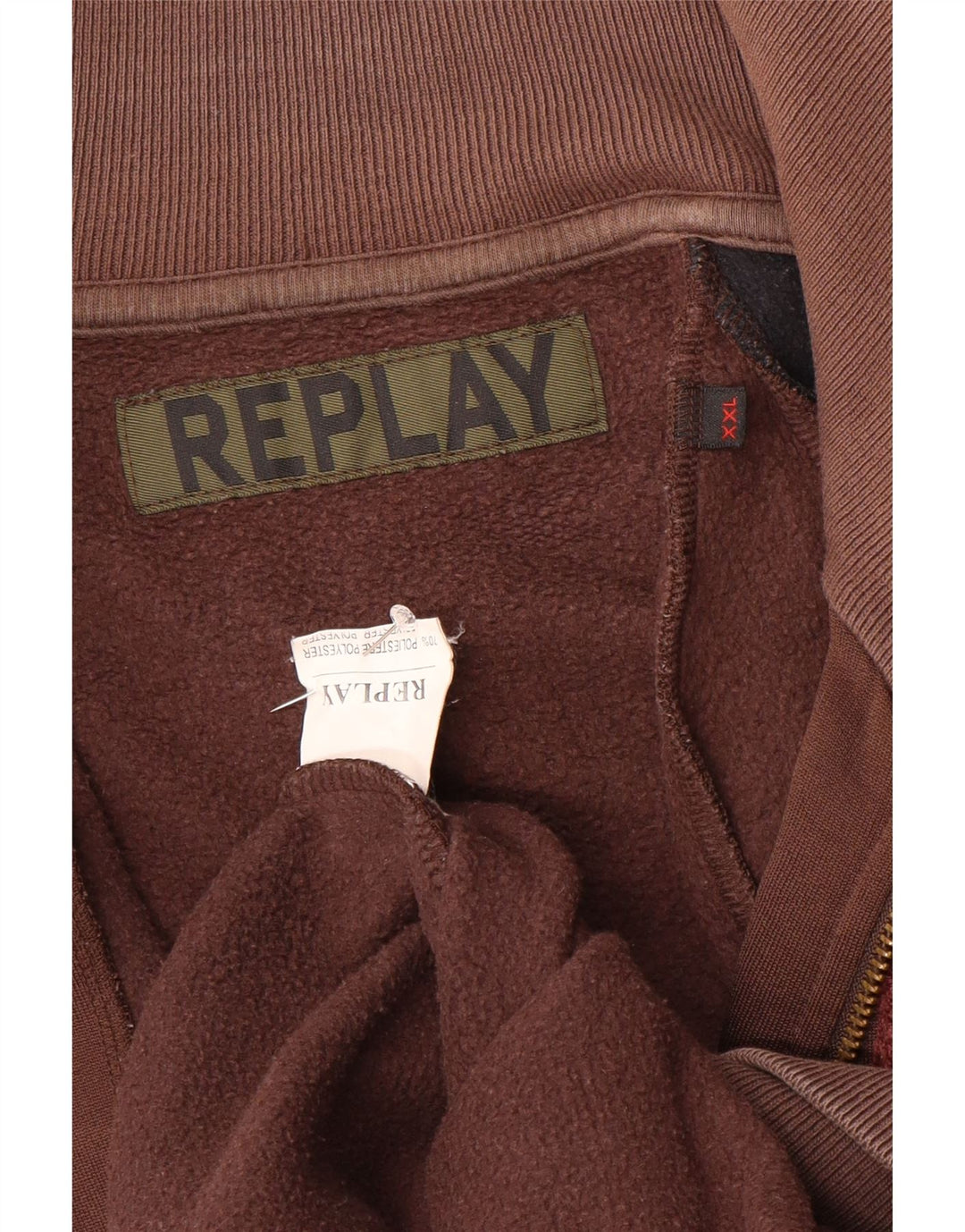 Replay Herre grafisk træningsdragt Topjakke 2XL Brun Colourblock Polyester
