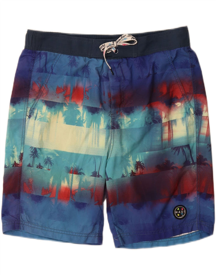 MAUI AND SONS Mens Swimming Shorts XL  Blue Floral Polyester Vintage Maui and Sons and Second-Hand Maui and Sons from Messina Hembry 