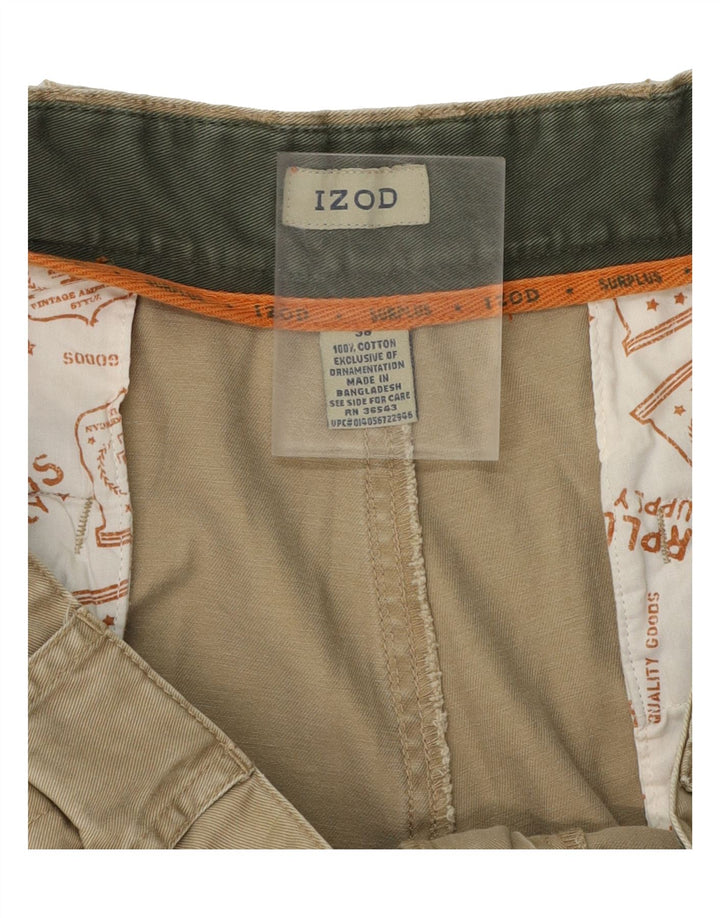 IZOD Mens Cargo Shorts W38 XL Beige Cotton Vintage Izod and Second-Hand Izod from Messina Hembry 