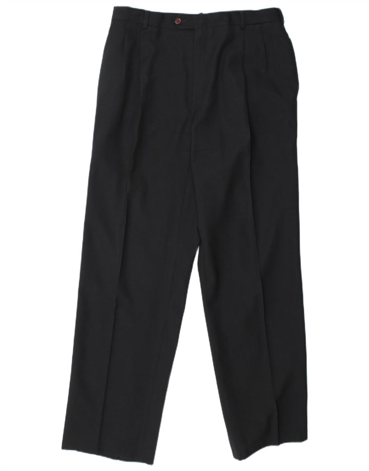 Egon Von Furstenberg Herre UK 40 Large W32 L32 Black Virgin Wool