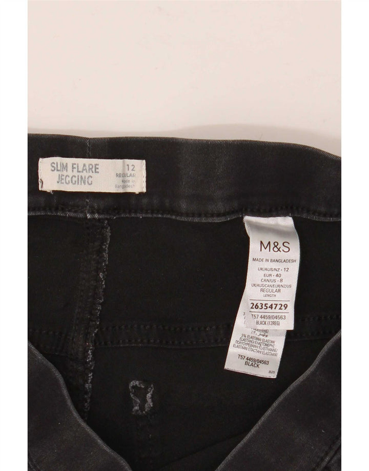Marks & Spencer Dame Flare Slim Jegging Jeans UK 12 Medium W30 L30 Black