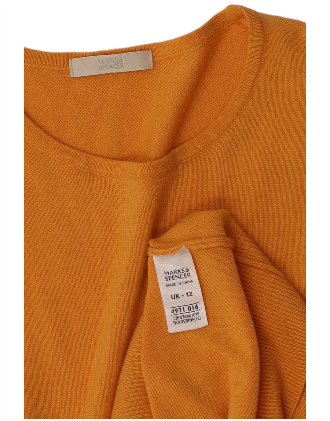 Marks & Spencer Dame sweater med rund hals DK 12 Medium Orange Akryl