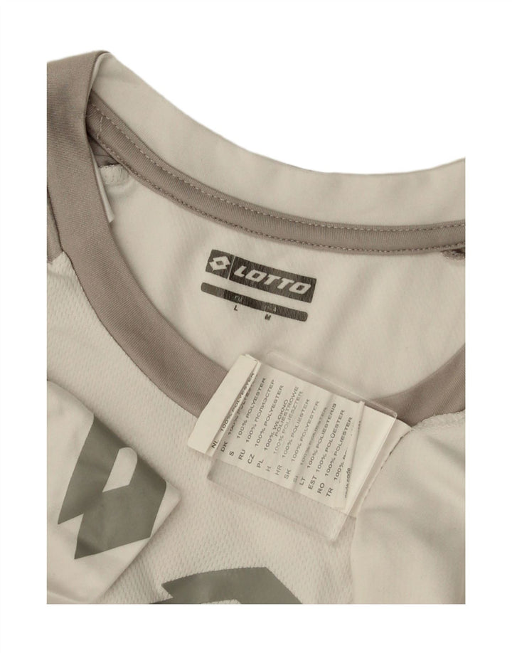 LOTTO Herre grafisk T-shirt Top Medium White Colourblock Polyester