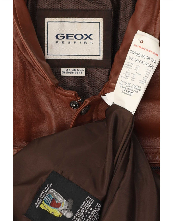Geox Herre Læderjakke UK 48 4XL Brun