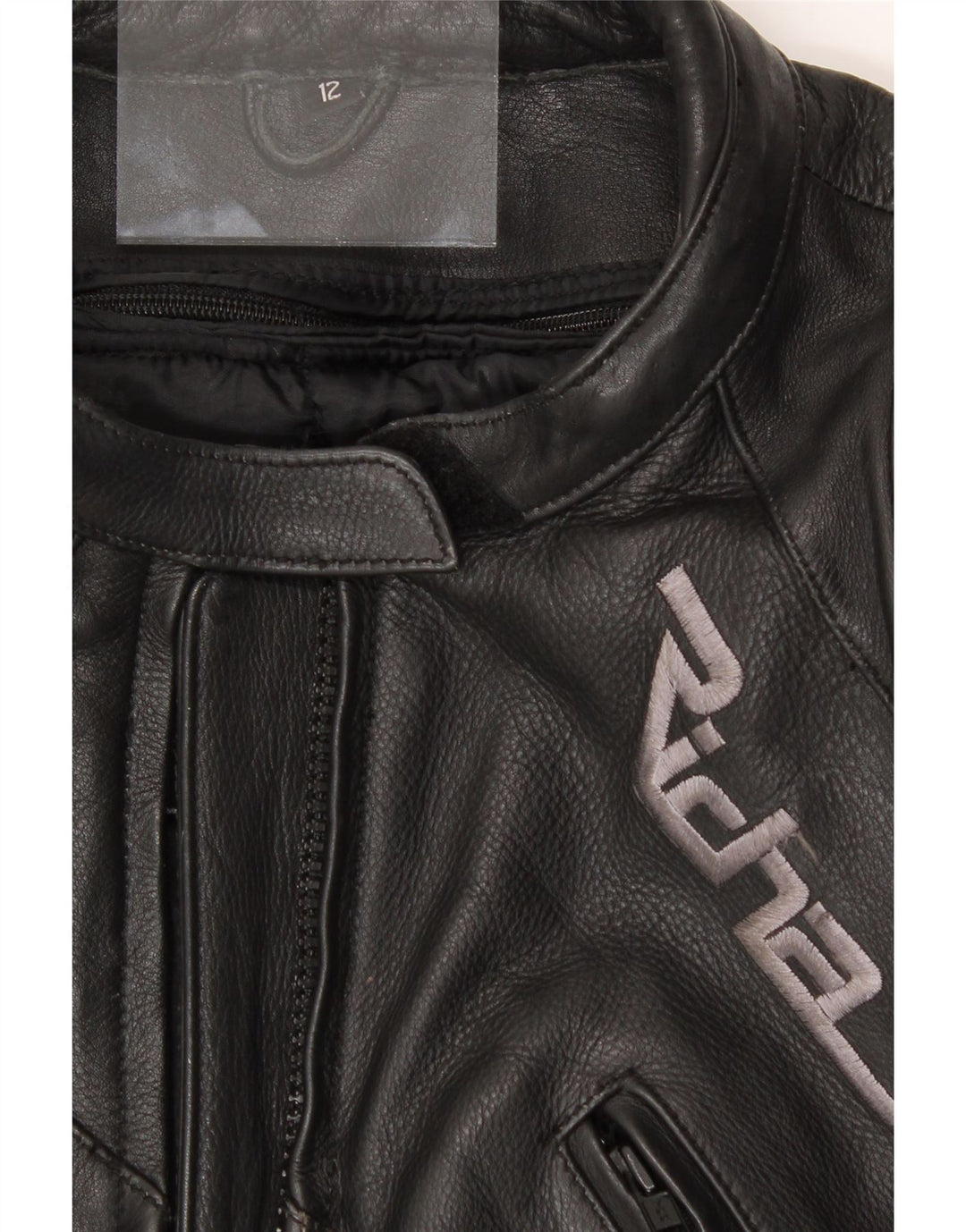 RICHA Womens Moto Racer Leather Jacket UK 12 Medium Black Leather Vintage Richa and Second-Hand Richa from Messina Hembry 