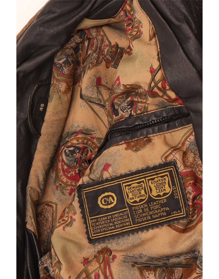 C&A Herre Bomber Læderjakke EU 48 Medium Sort