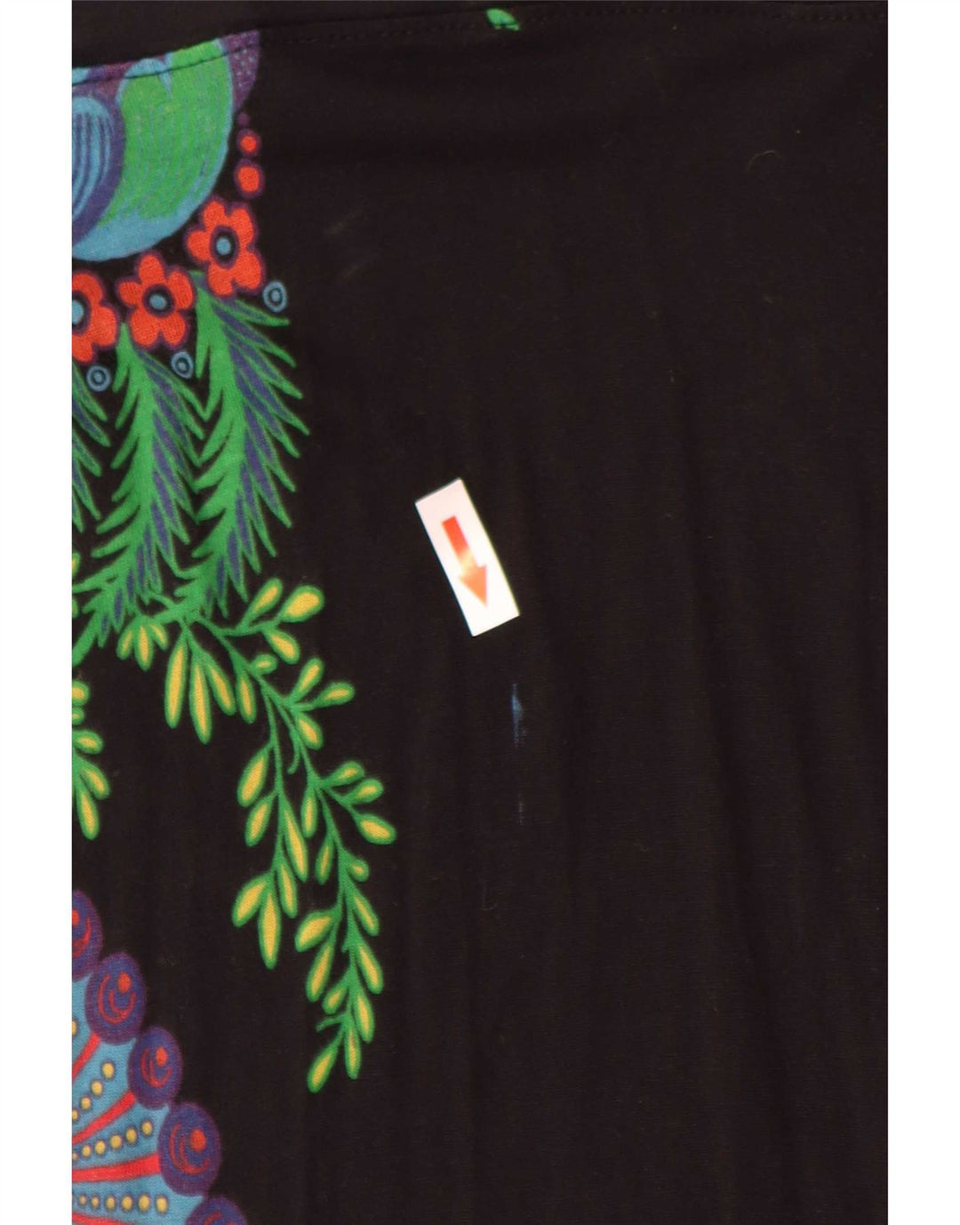 Desigual Womens Graphic A-Line Skirt Medium W30 Black Floral Viscose