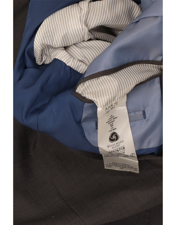 Marks & Spencer Herre 2-knaps blazerjakke UK 40 Medium Grey Wool