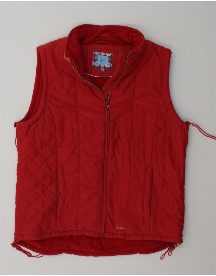 JOULES Womens Quilted Gilet UK 16 Large Red Vintage Joules and Second-Hand Joules from Messina Hembry 