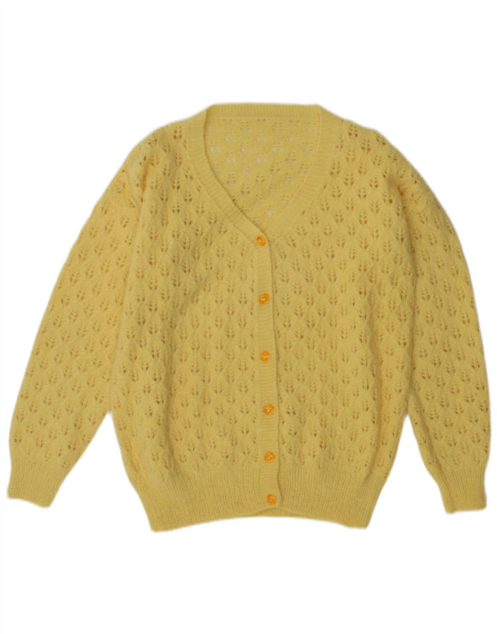 Vintage dame cardigan sweater UK 12 Medium Yellow