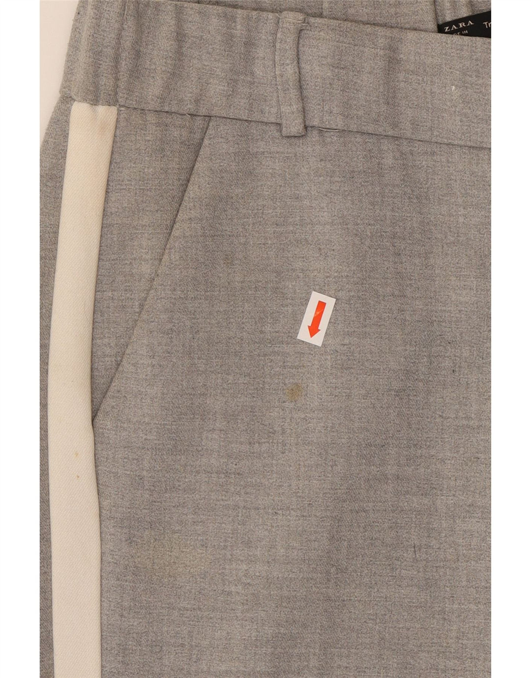 ZARA Womens Slim Cropped Trousers Small W29 L24 Grey Colourblock Polyester Vintage Zara and Second-Hand Zara from Messina Hembry 