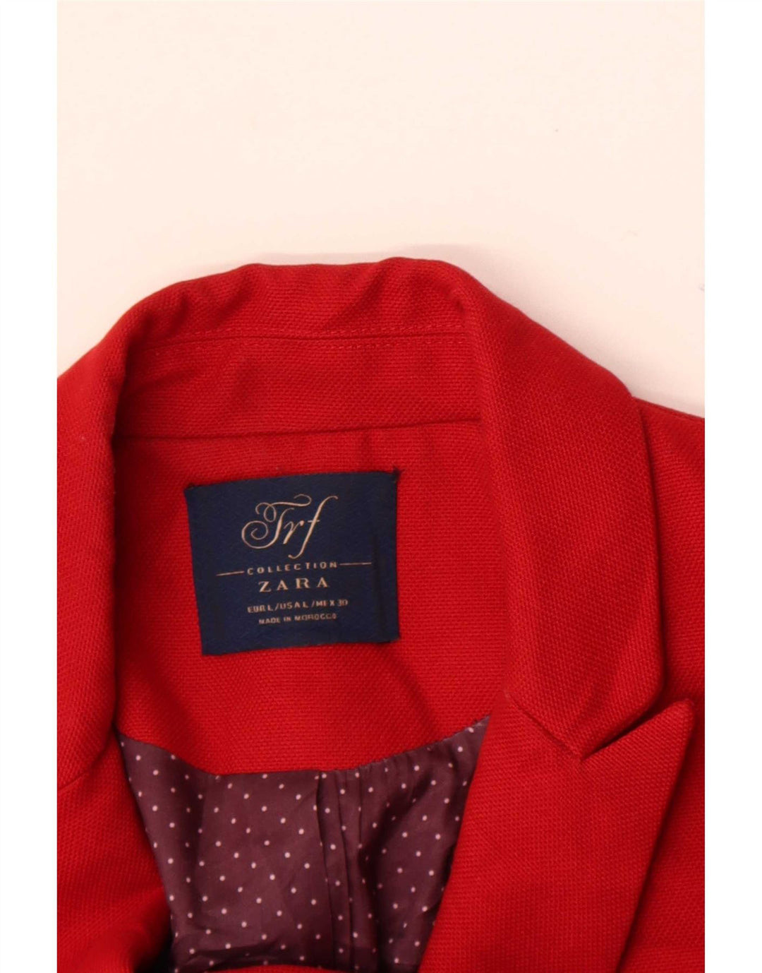 Zara Dame Dobbeltradet Blazer Jacket UK 14 Large Red