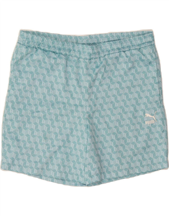 PUMA Mens Swimming Shorts Small  Blue Geometric Polyester Vintage Puma and Second-Hand Puma from Messina Hembry 