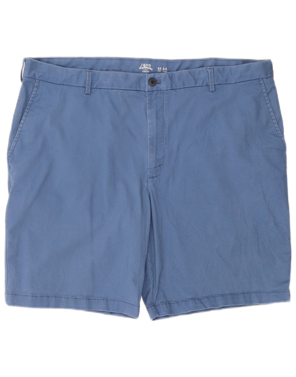 IZOD Stretch Chino Shorts til mænd W42 2XL Blå Bomuld