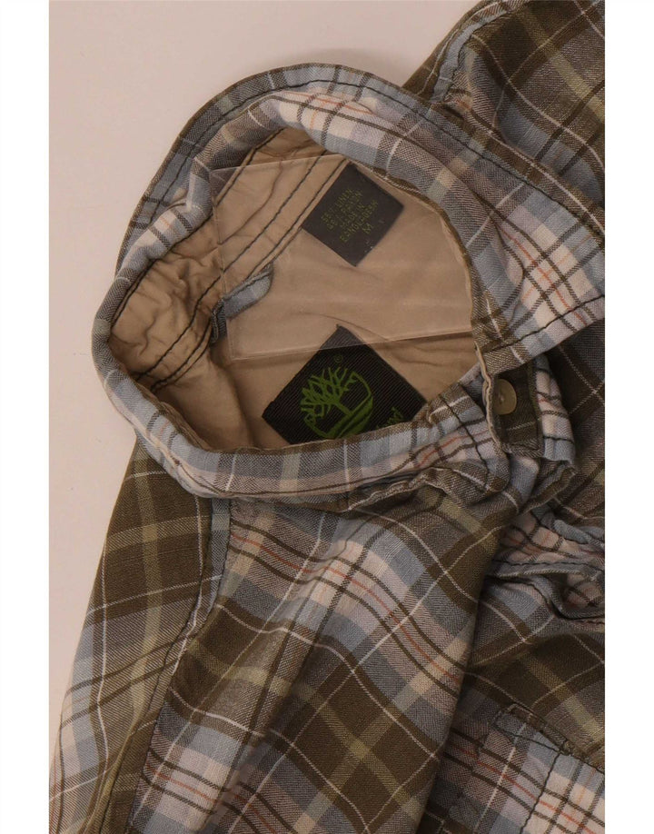 Timberland Kortærmet Herreskjorte Medium Khaki Ternet linned