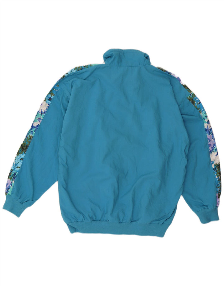VINTAGE hel træningsdragt til kvinder UK 14/16 Large Blue Floral Polyester