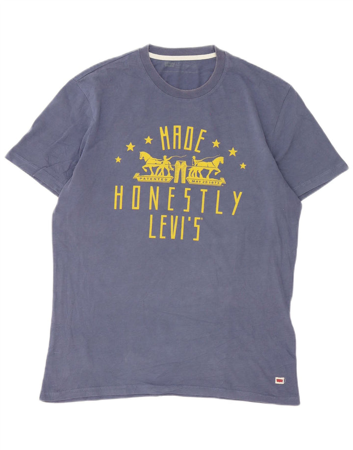 Levi's Herre grafisk T-shirt Top Stor Blå Bomuld