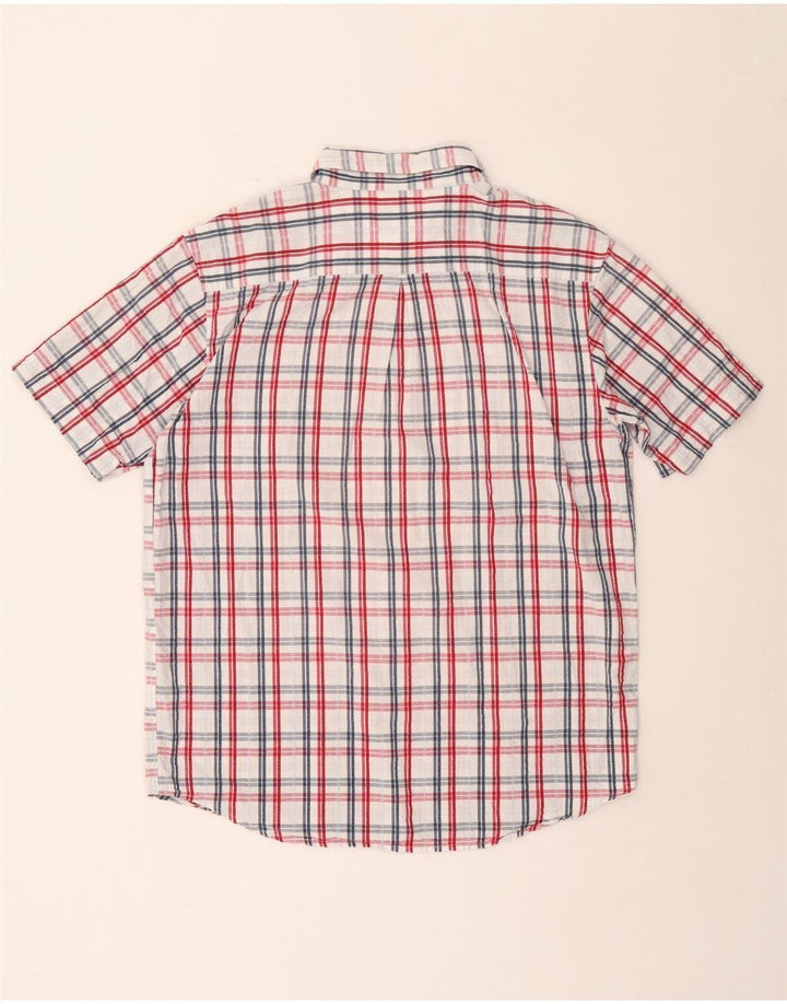 Wrangler Kortærmet Herreskjorte Stor hvid Plaid Bomuld