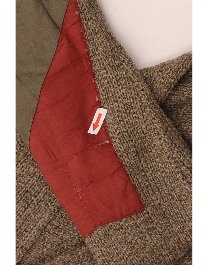 Settebello Herre Cardigan Sweater Stor Brun Virgin Wool