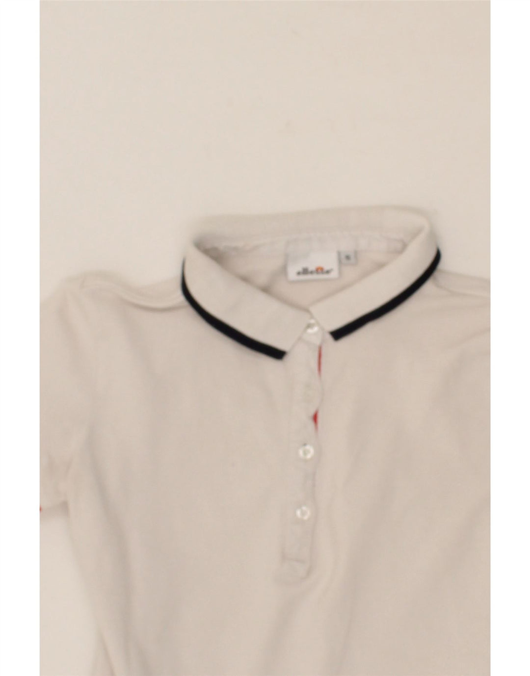 ELLESSE Womens Polo Shirt UK 10 Small White Cotton Vintage Ellesse and Second-Hand Ellesse from Messina Hembry 