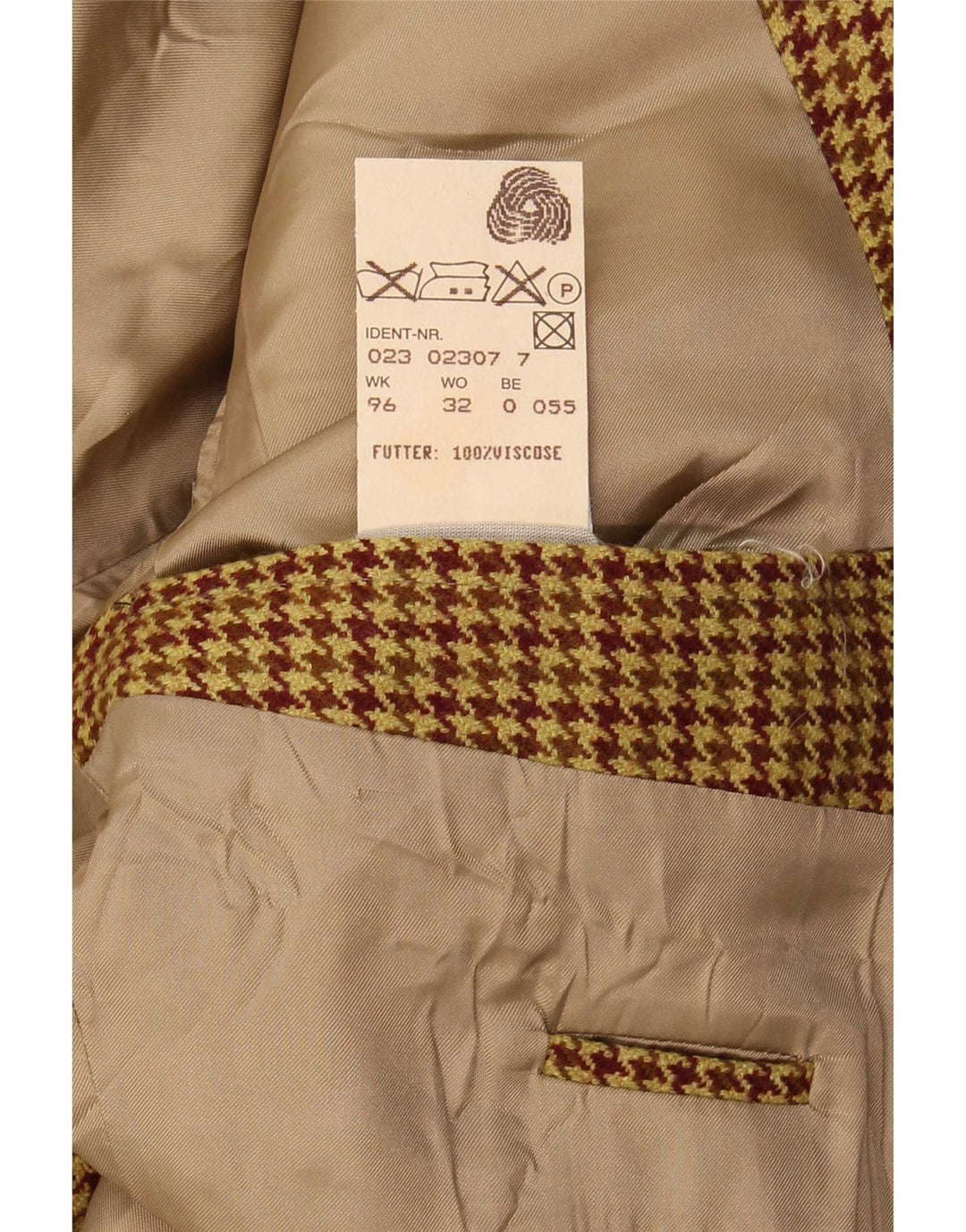 Hugo Boss Herre 2-knaps blazerjakke UK 42 XL Brun Houndstooth New Wool