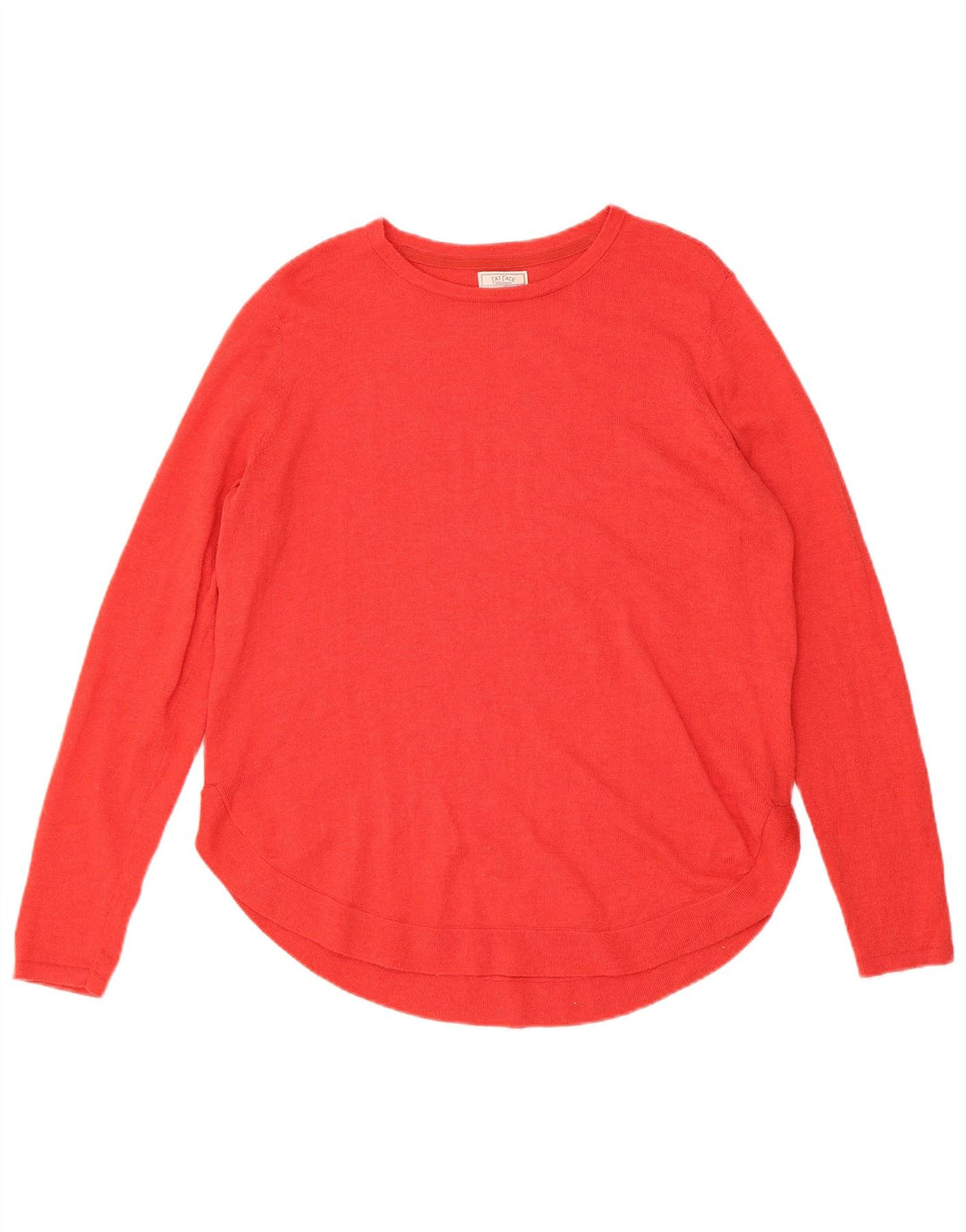 Fat Face Dame Boat Neck Jumper Sweater UK 14 Medium Rød Polyester