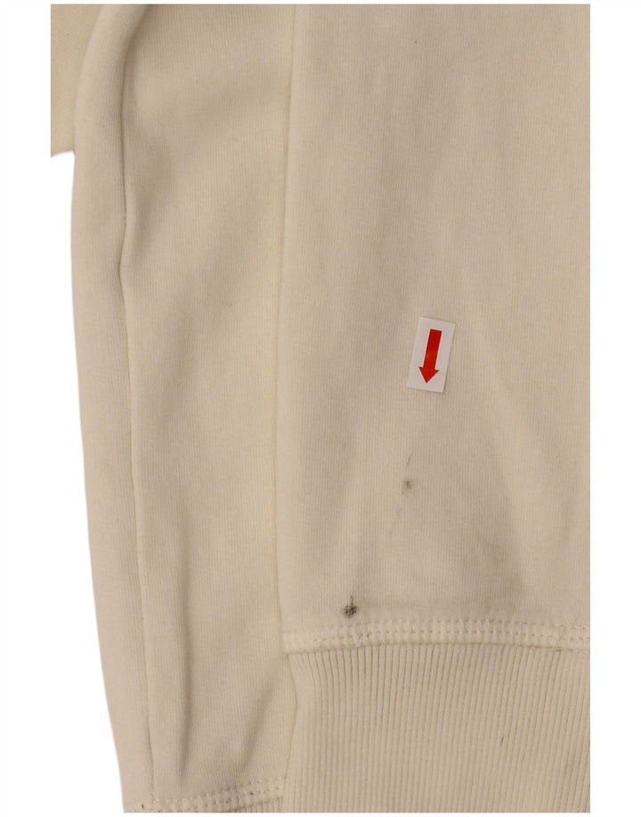 CHAMPION Grafisk hættetrøje til kvinder UK 14 Medium hvid bomuld