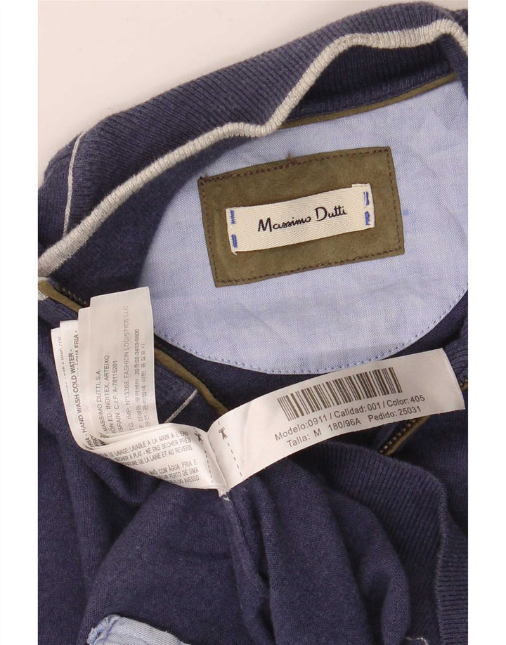 Massimo Dutti Herre Cardigan Sweater Medium Marineblå Bomuld