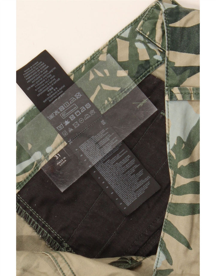 G-STAR Mens Abstract Pattern Cargo Shorts W31 Medium Green Colourblock Vintage G-Star and Second-Hand G-Star from Messina Hembry 