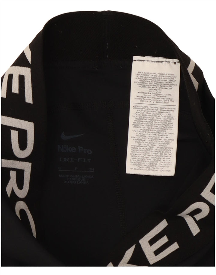Nike Dame Dri Fit grafiske sportsshorts UK 10 Small Black Polyester