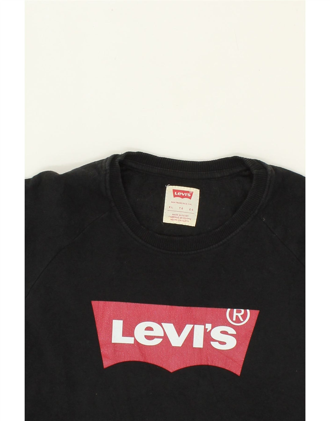 LEVI'S Boys Graphic Sweatshirt Jumper 12-13 Years XL Black Cotton Vintage Levi's and Second-Hand Levi's from Messina Hembry 