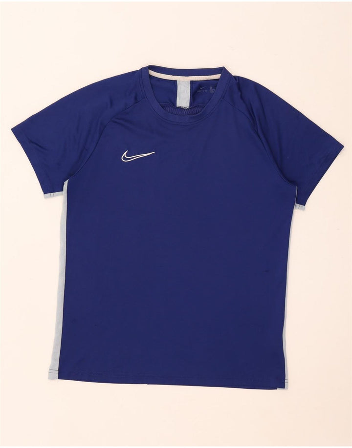 Nike Herre Dri Fit T-Shirt Top Stor Blå Colourblock Polyester