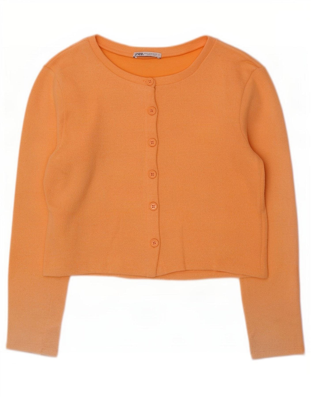 Zara Womens Crop Cardigan Top UK 12 Medium Orange