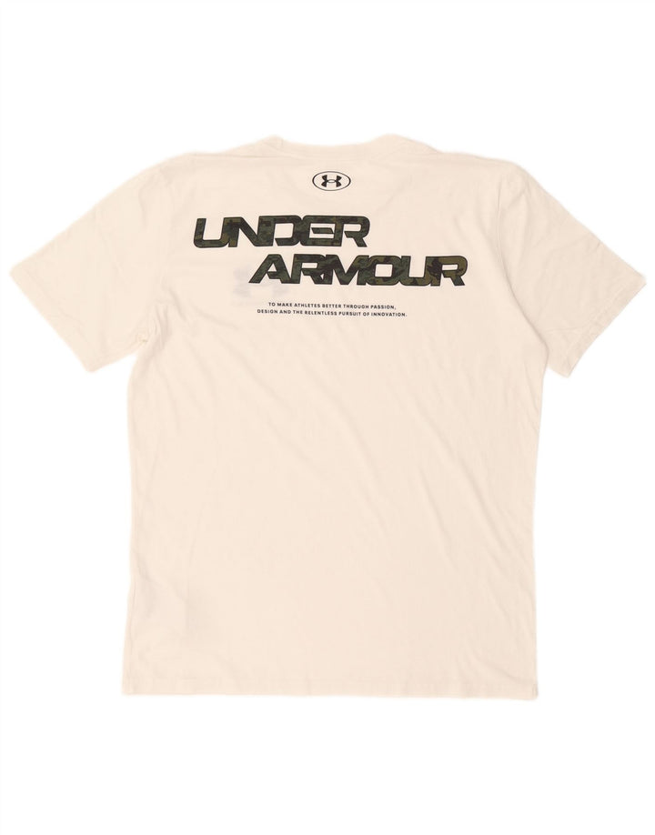 UNDER ARMOUR Mens Graphic T-Shirt Top Medium White Cotton