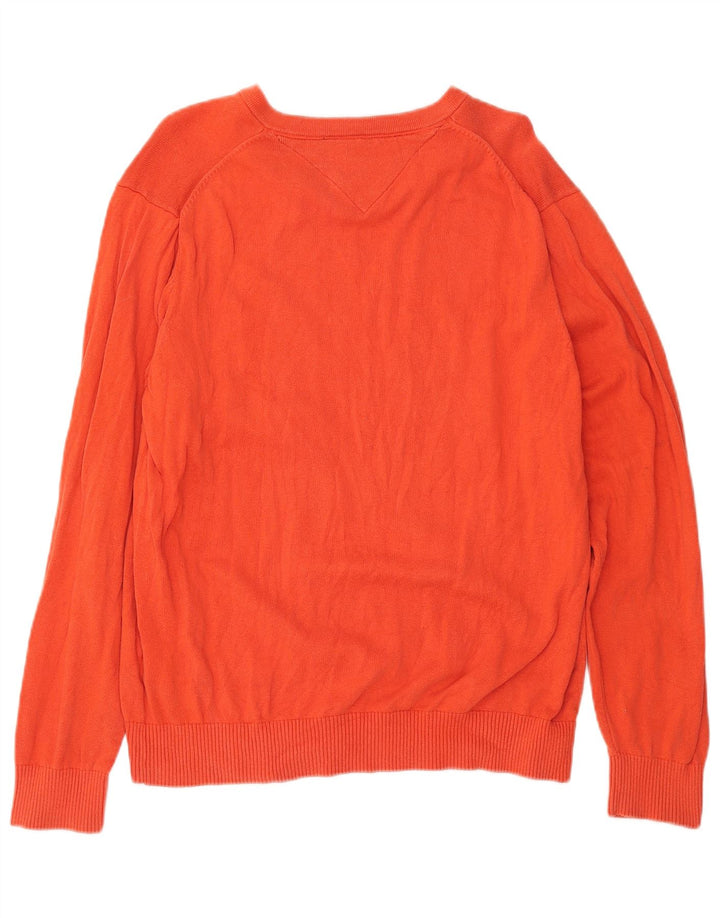 Tommy Hilfiger Herre V-hals sweater Stor rød bomuld