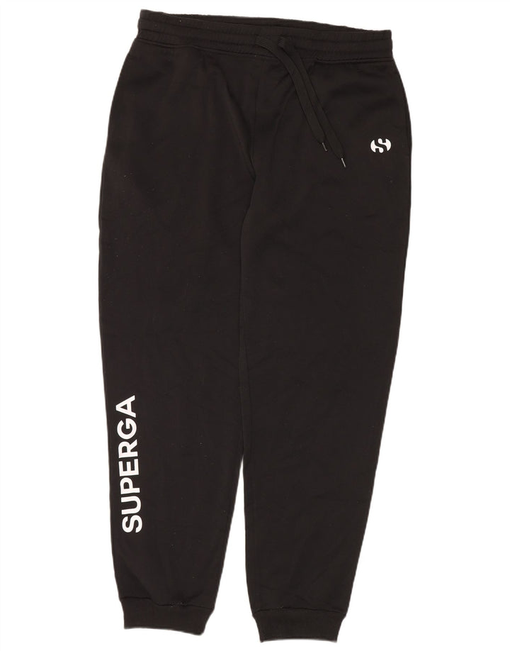 SUPERGA Mens Graphic Tracksuit Trousers Joggers XL  Black Polyester