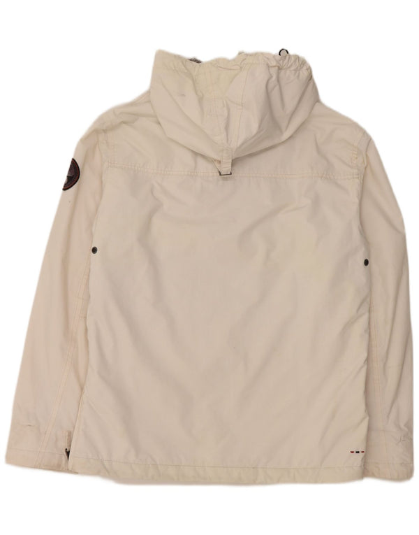 Napapijri Herre Hætte Regular Fit Anorak Jacket UK 40 Large White Polyamide