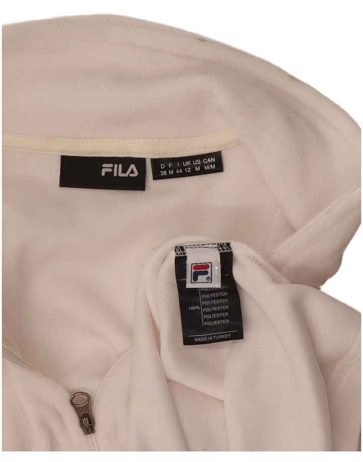 Fila Dame Fleecejakke UK 12 Medium White Polyester