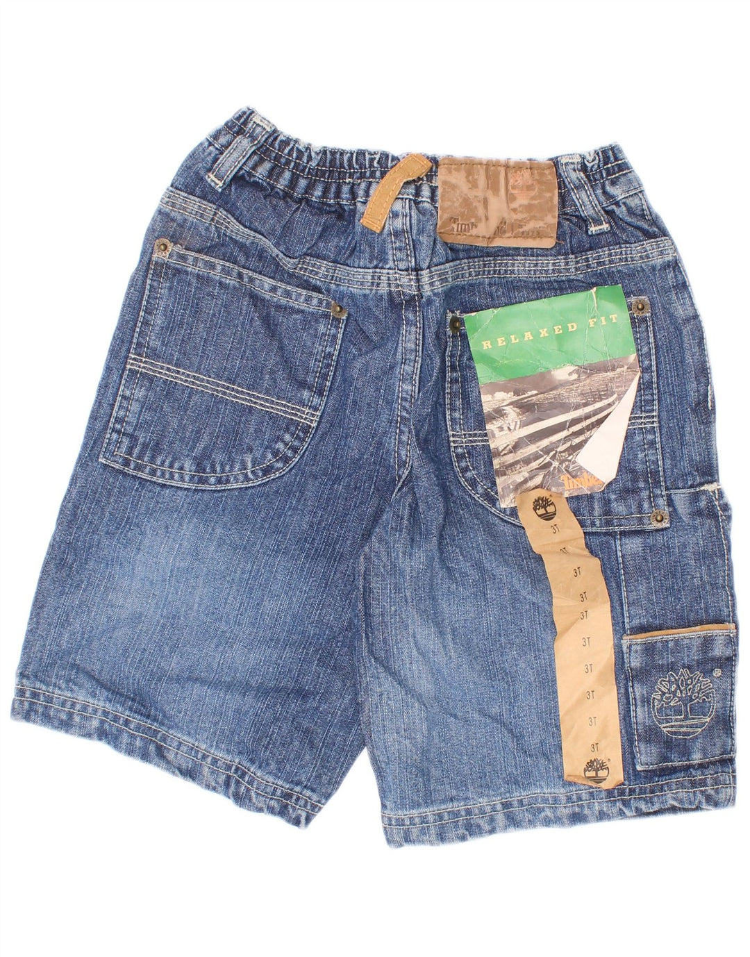 Timberland Boys Cargo Denim Shorts 2-3 år W22 Blå Bomuld