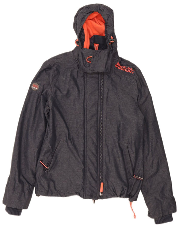Superdry vindjakke til kvinder med hætte vindjakke UK 16 Large Grå