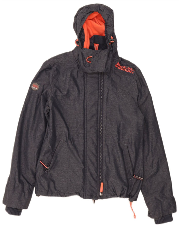 Superdry vindjakke til kvinder med hætte vindjakke UK 16 Large Grå