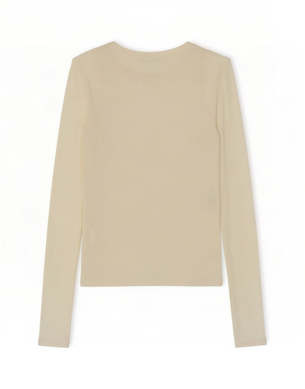 Zara Dame Top Langærmet UK 8 Small White Modal