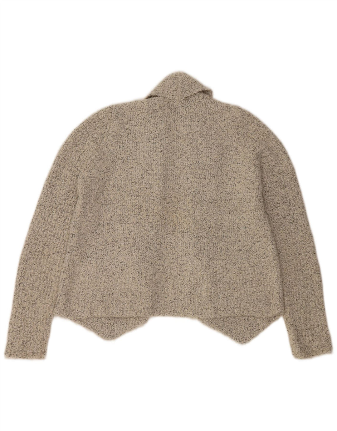 Marks & Spencer Dame Crop Open Cardigan Sweater UK 14 Medium Grey Flecked