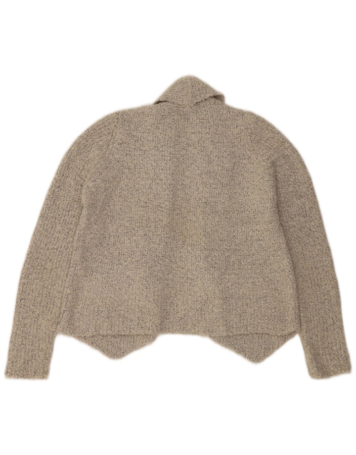 Marks & Spencer Dame Crop Open Cardigan Sweater UK 14 Medium Grey Flecked