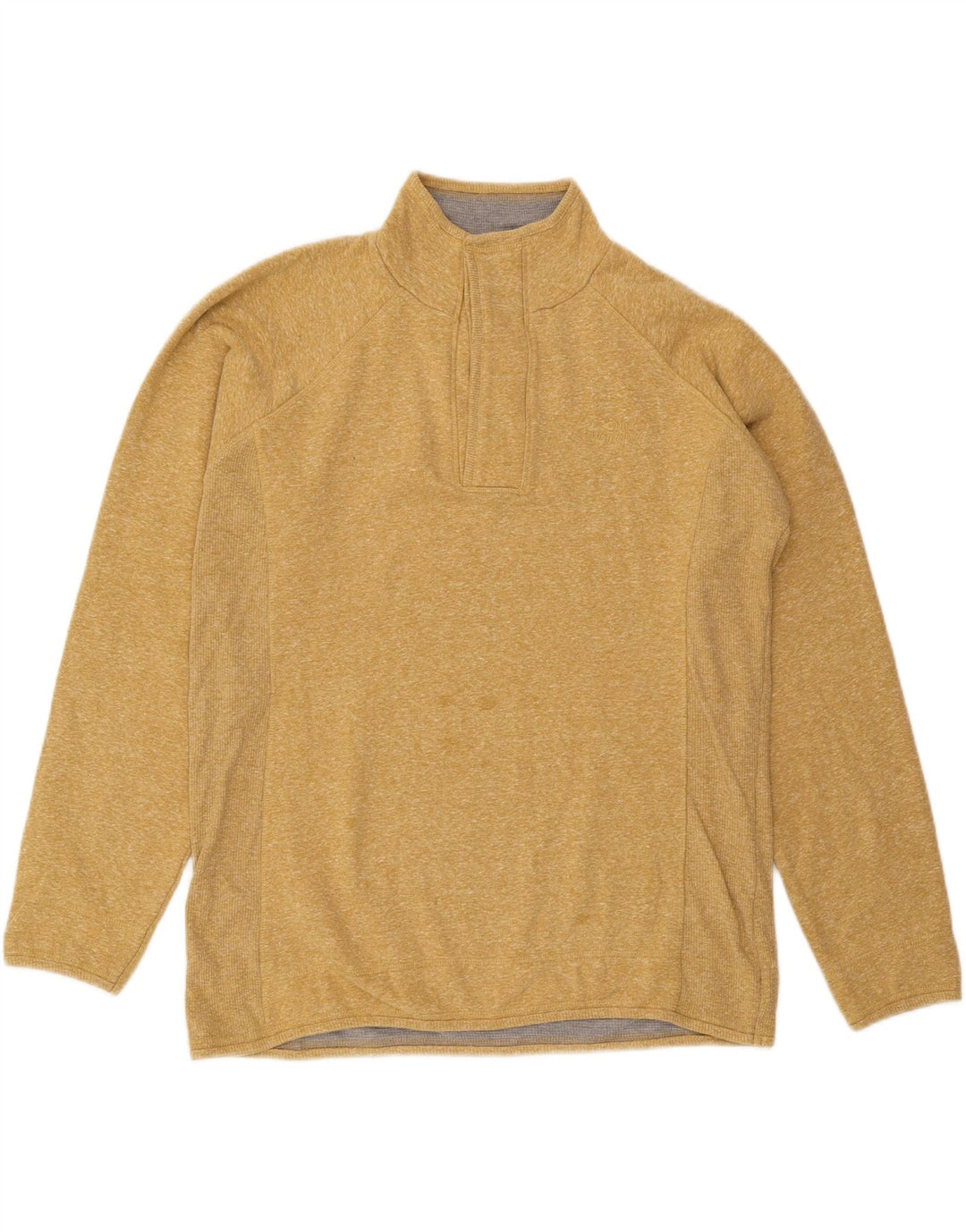 Weird Fish Herre Button Neck Sweatshirt Jumper Large Gul Flecked