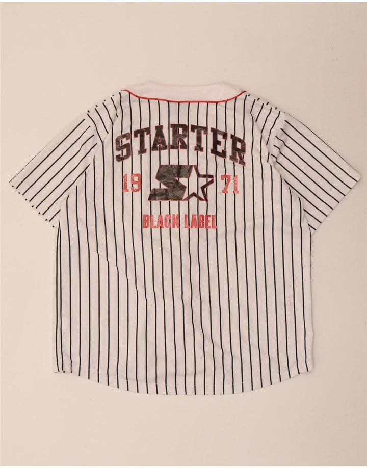 Starter Herre grafisk trøje Top Lille hvid stribet polyester