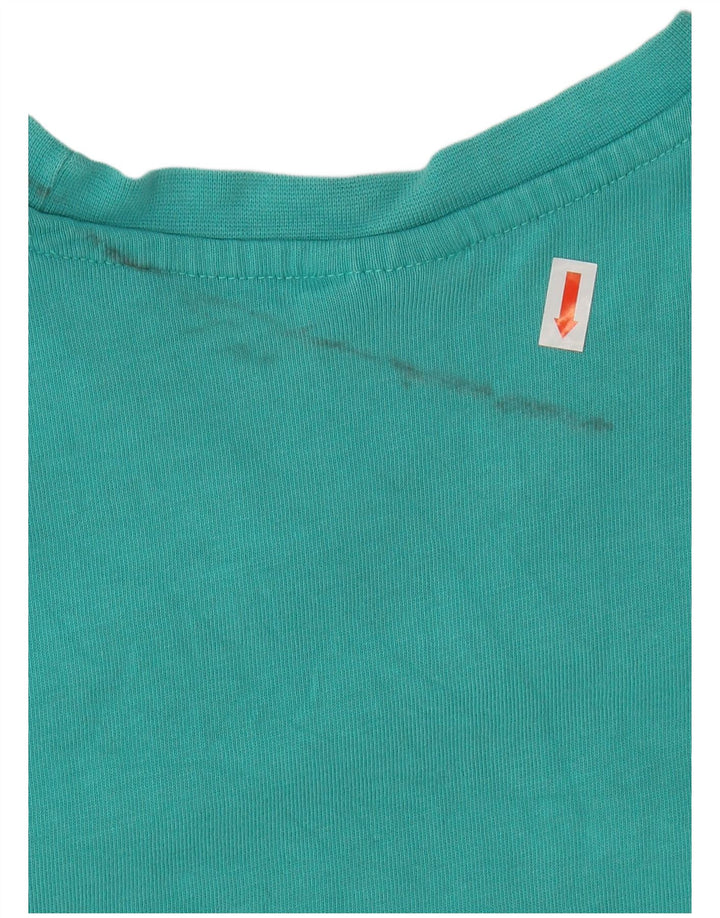 REEBOK Herre Klassisk grafisk T-shirt Top Medium turkis bomuld