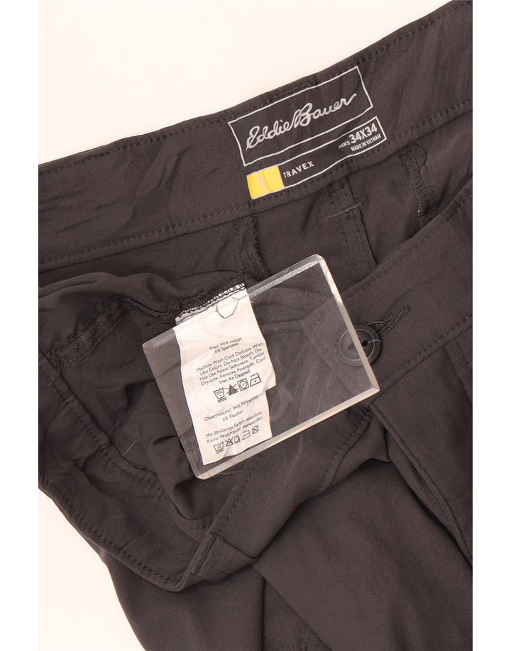 Eddie Bauer Straight Chino Bukser til mænd W34 L34 Grå Nylon