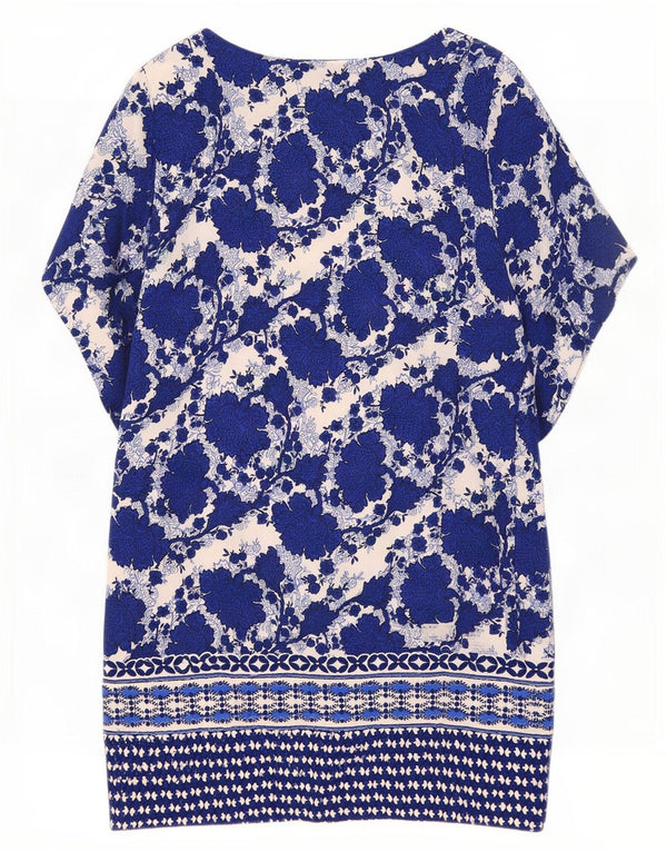Marks & Spencer Womens Shift Dress UK 16 Large Navy Blue Floral Viscose