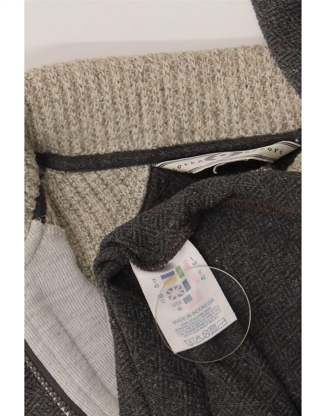 Lotto Dame Oversized Polo Neck Jumper Sweater UK 12 Medium Grå Flecked